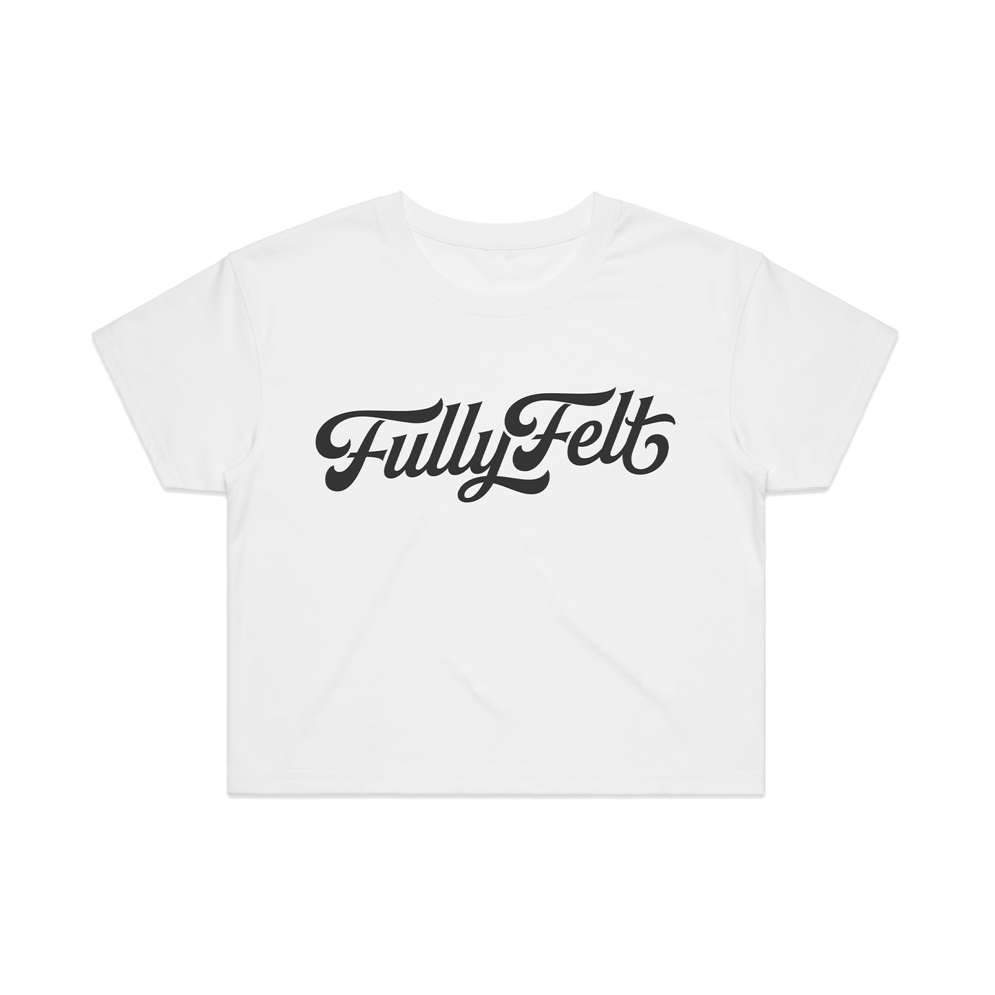 White Logo Crop T-Shirt